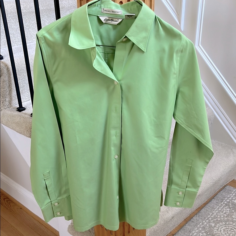 Light Green Button-Up Shirt by Eddie Bauer
